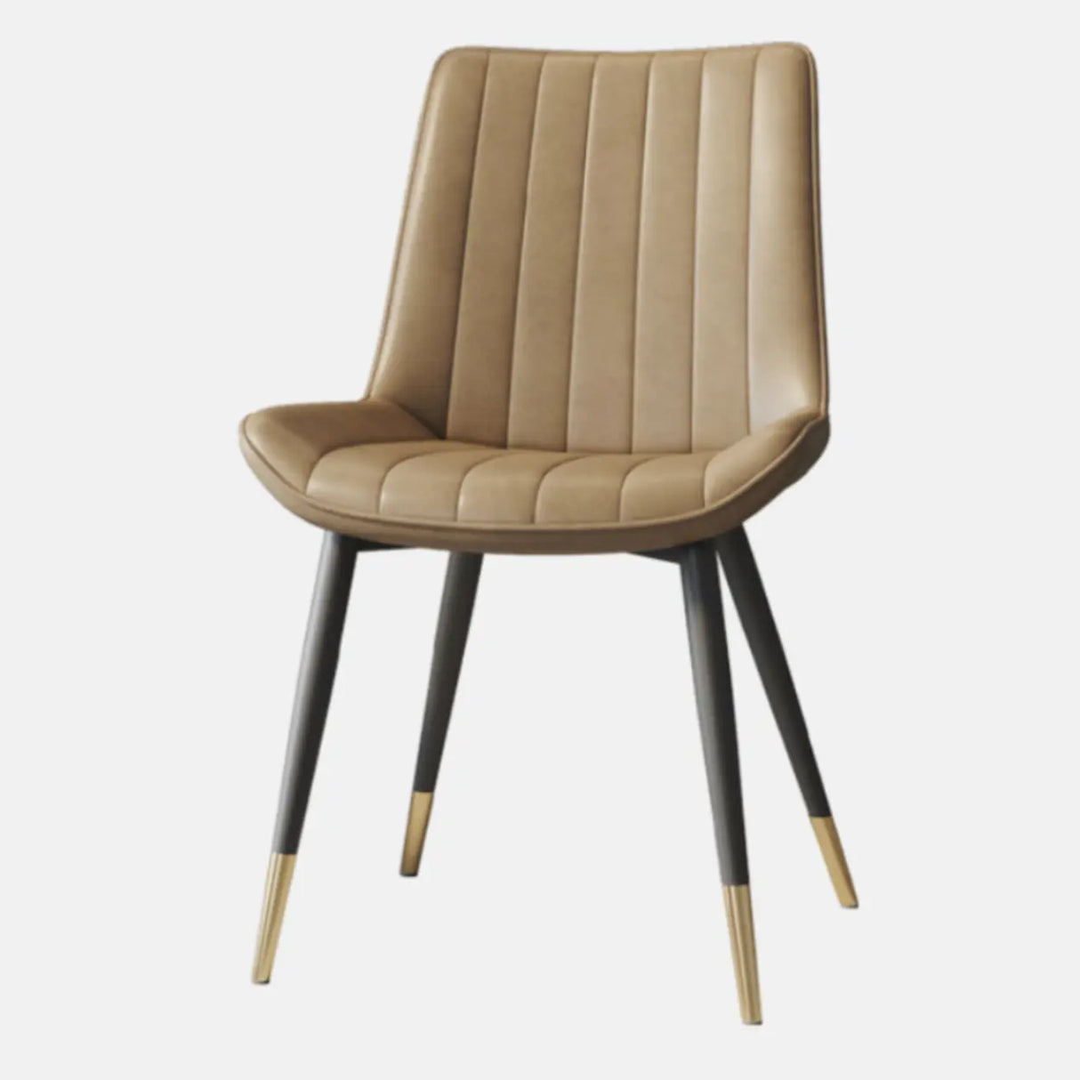 Modern Glam Leather Upholstered Dining Chair with Metal Legs Image - 10