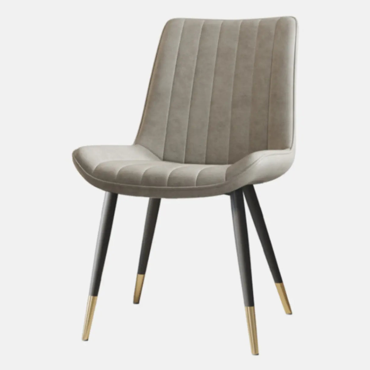 Modern Glam Leather Upholstered Dining Chair with Metal Legs Image - 12