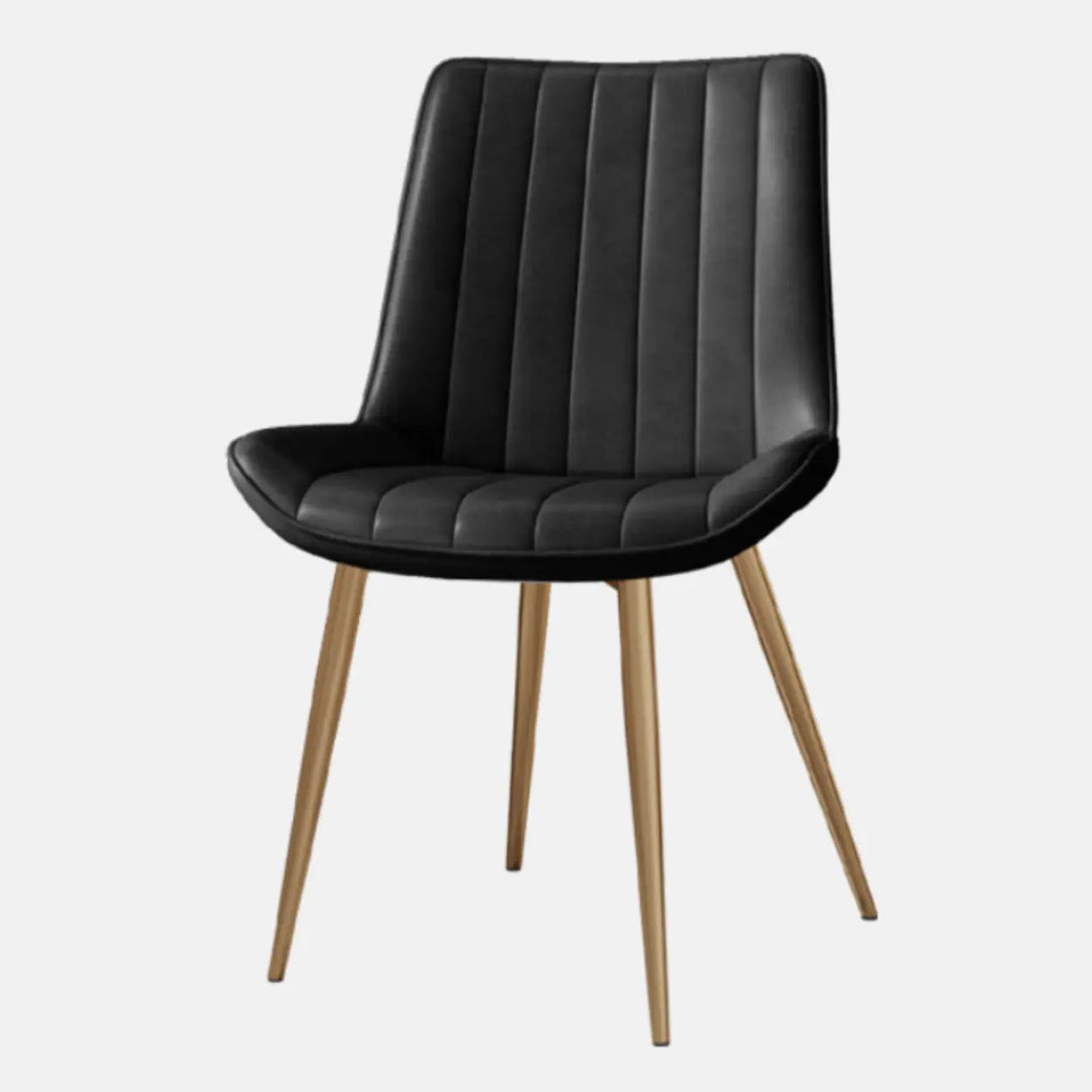 Modern Glam Leather Upholstered Dining Chair with Metal Legs Image - 14