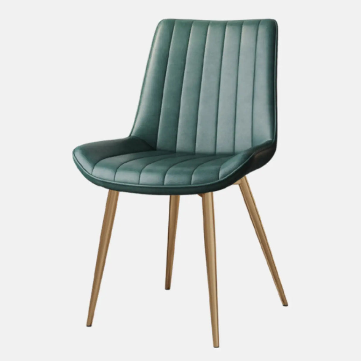 Modern Glam Leather Upholstered Dining Chair with Metal Legs Image - 19