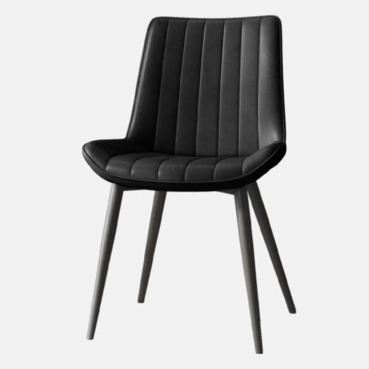 Modern Glam Leather Upholstered Dining Chair with Metal Legs Image - 20