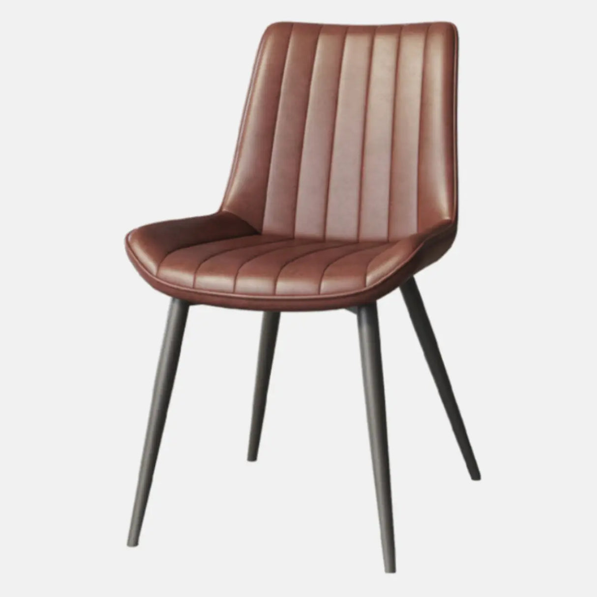 Modern Glam Leather Upholstered Dining Chair with Metal Legs Image - 22