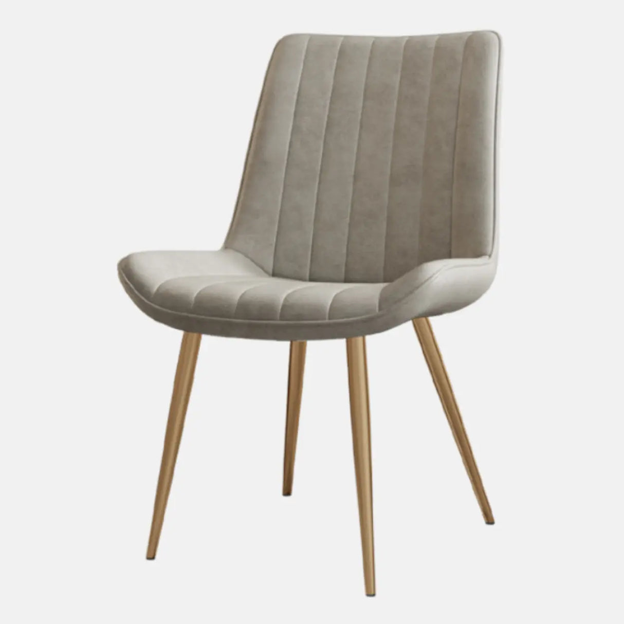 Modern Glam Leather Upholstered Dining Chair with Metal Legs Image - 23