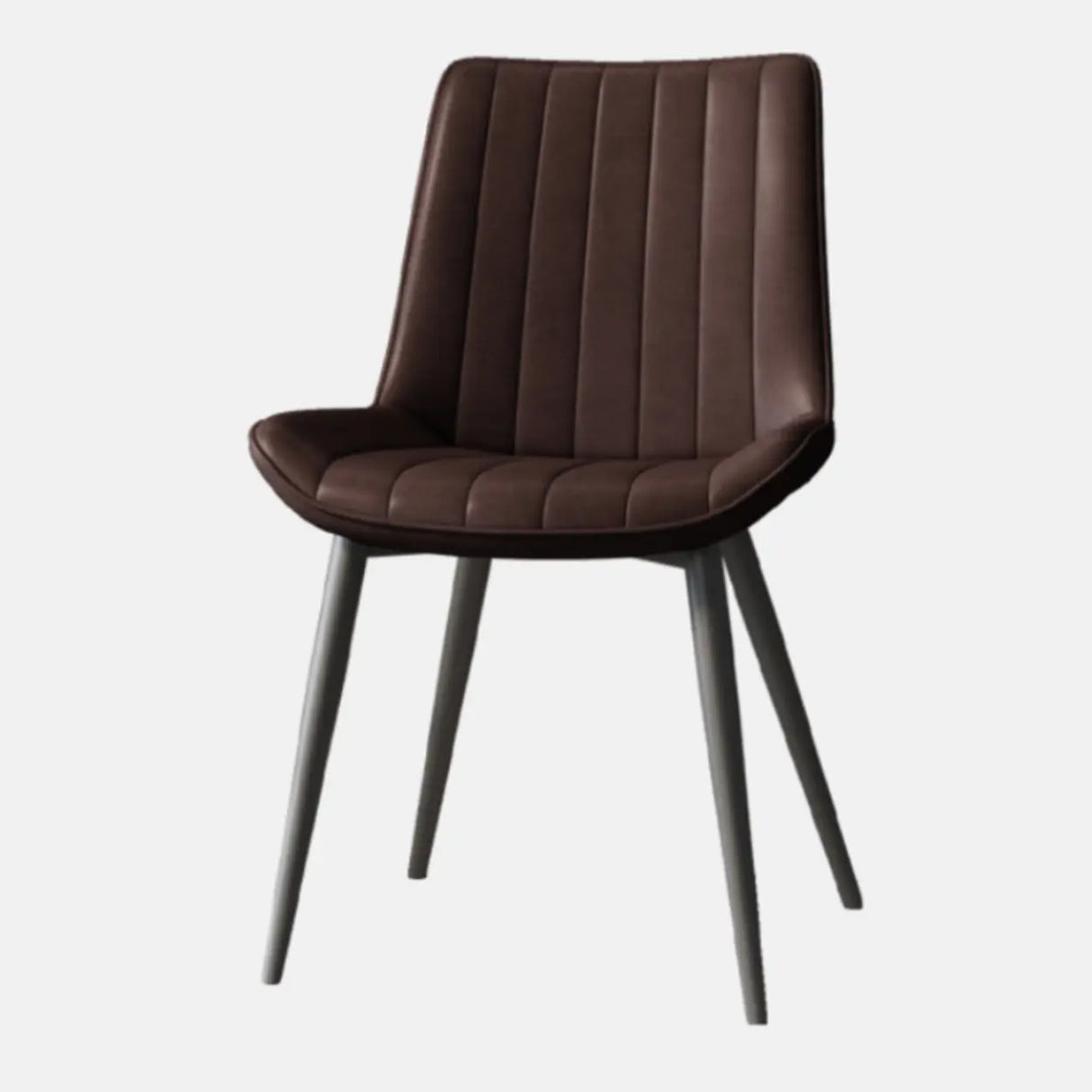 Modern Glam Leather Upholstered Dining Chair with Metal Legs Image - 24