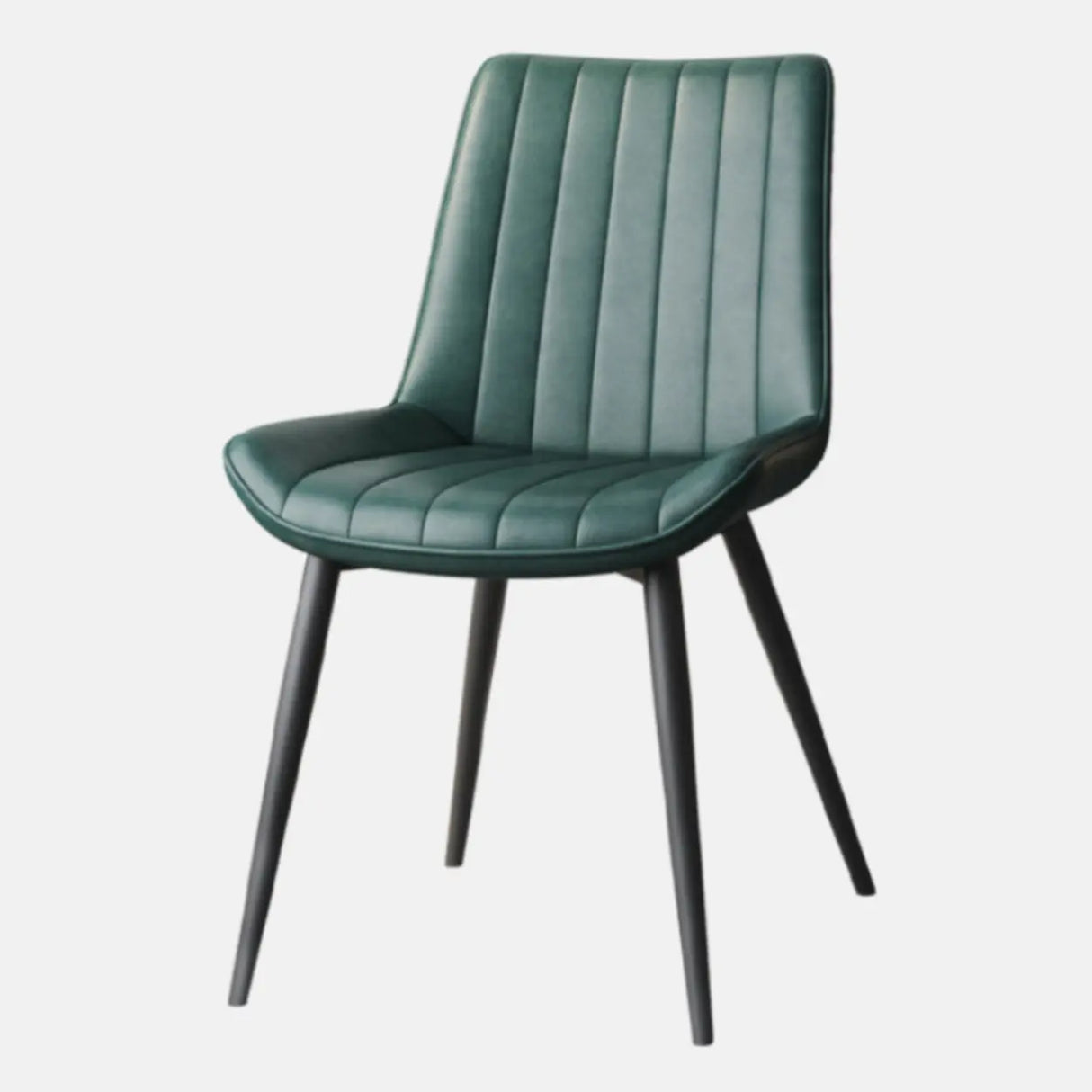 Modern Glam Leather Upholstered Dining Chair with Metal Legs Image - 25