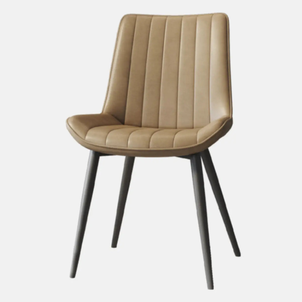 Modern Glam Leather Upholstered Dining Chair with Metal Legs Image - 26