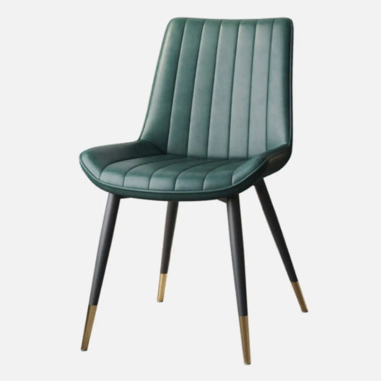 Modern Glam Leather Upholstered Dining Chair with Metal Legs Image - 8