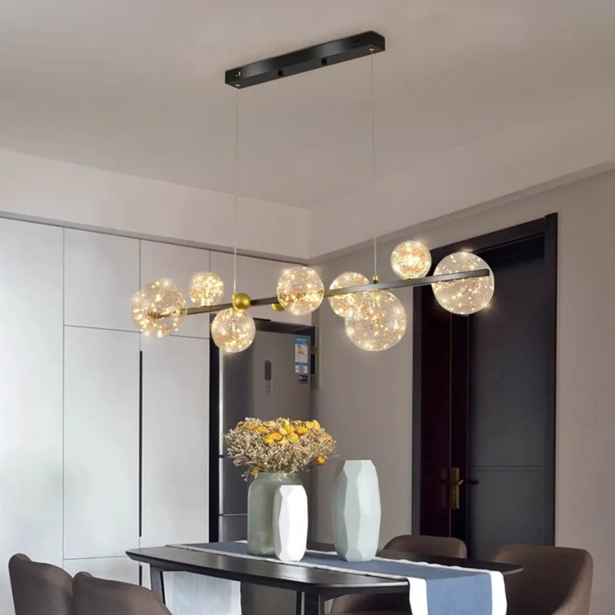 Modern Glass Globe Chandelier for Dining & Living Room Décor Image - 1