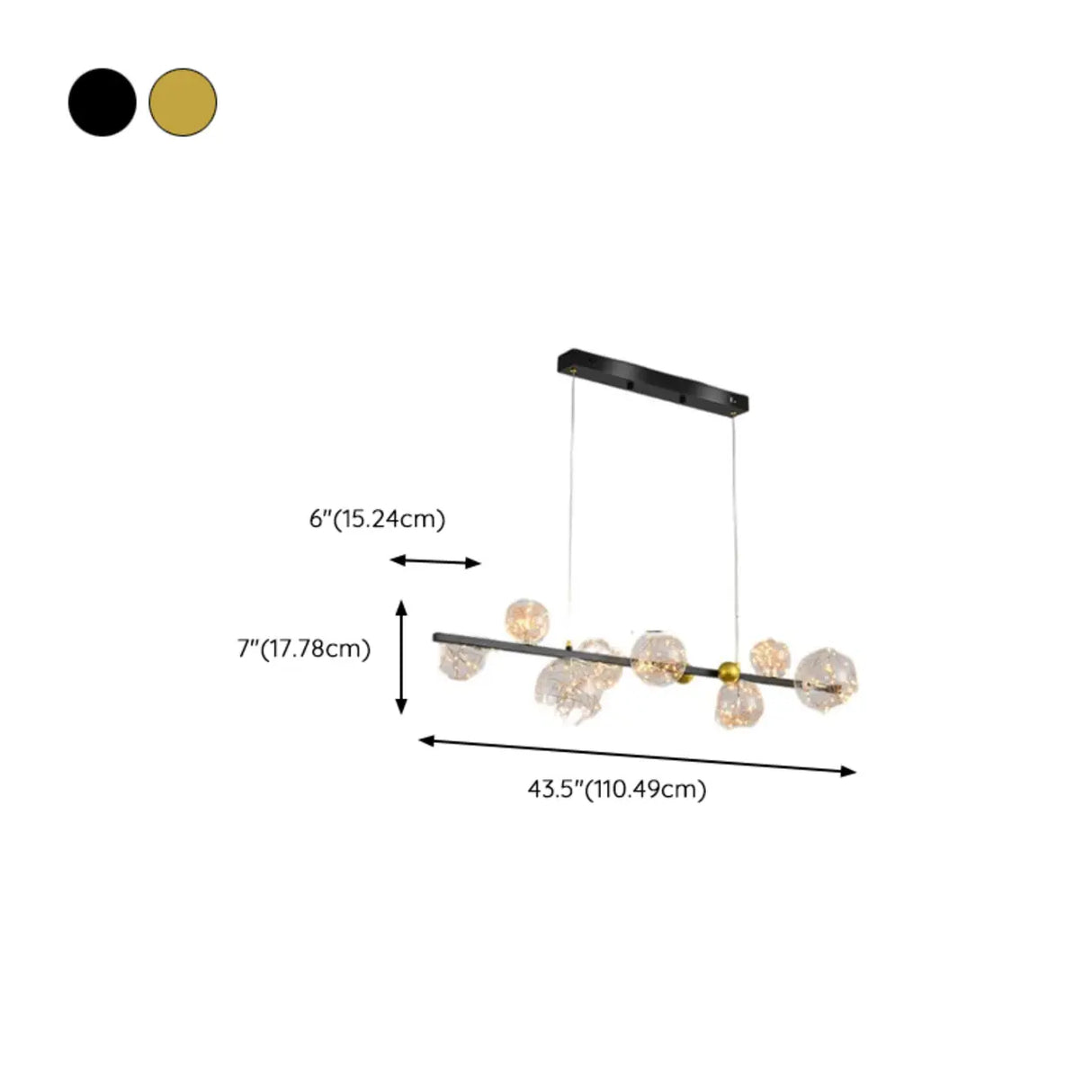 Modern Glass Globe Chandelier for Dining & Living Room Décor