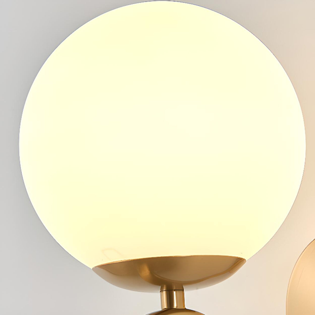 Modern Glass Globe Gold Metal Vanity Sconce Light Image - 23