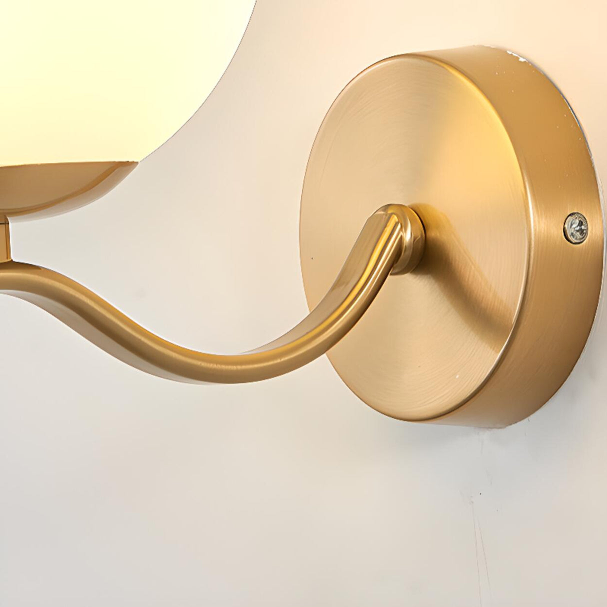 Modern Glass Globe Gold Metal Vanity Sconce Light Image - 24