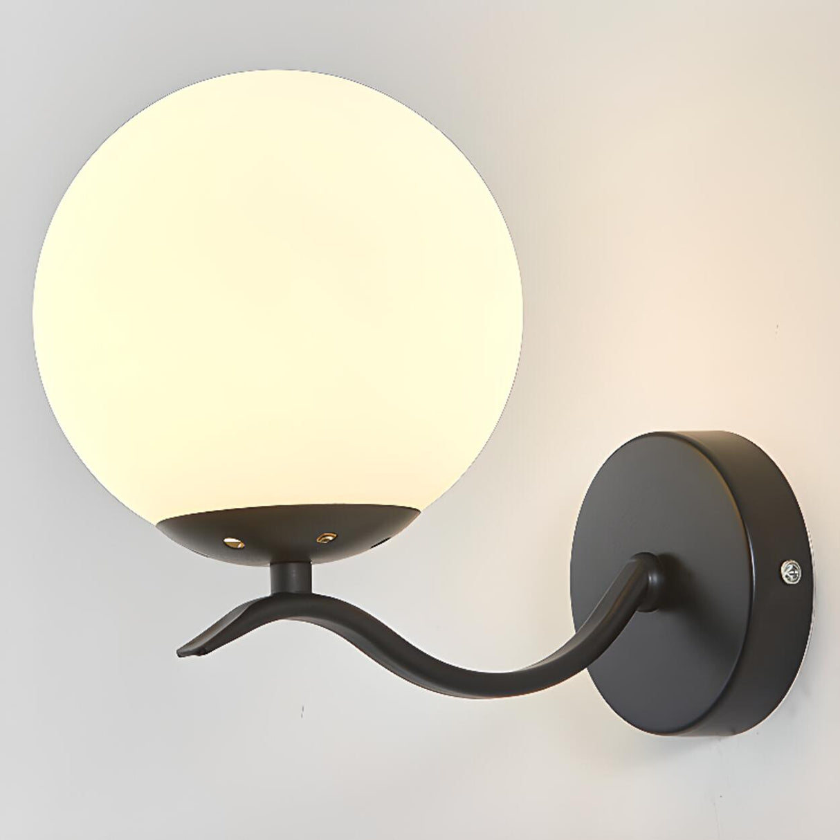 Modern Glass Globe Gold Metal Vanity Sconce Light Image - 6