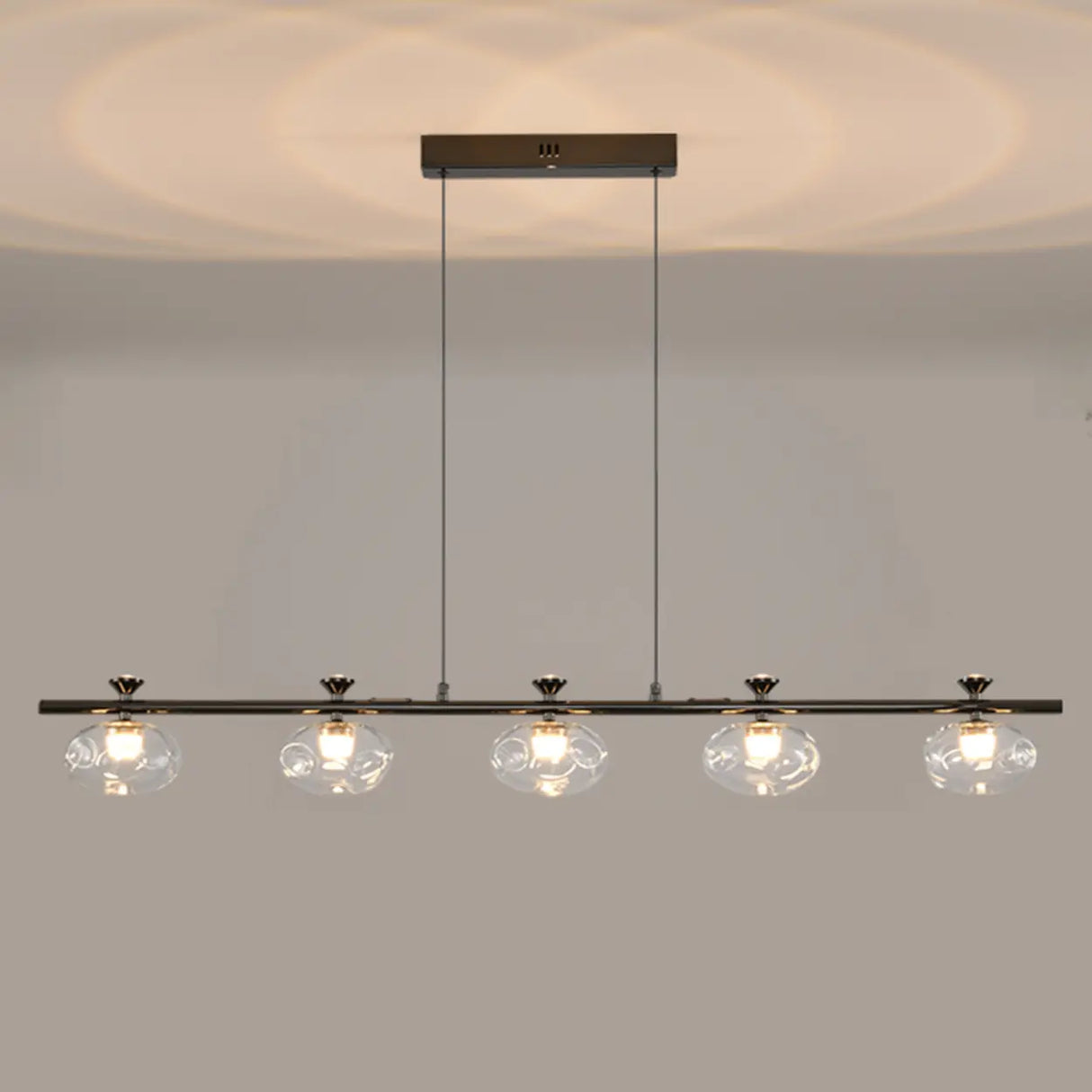 Modern Glass Pendant Light Fixture, 5-Light Dining Chandelier Image - 2