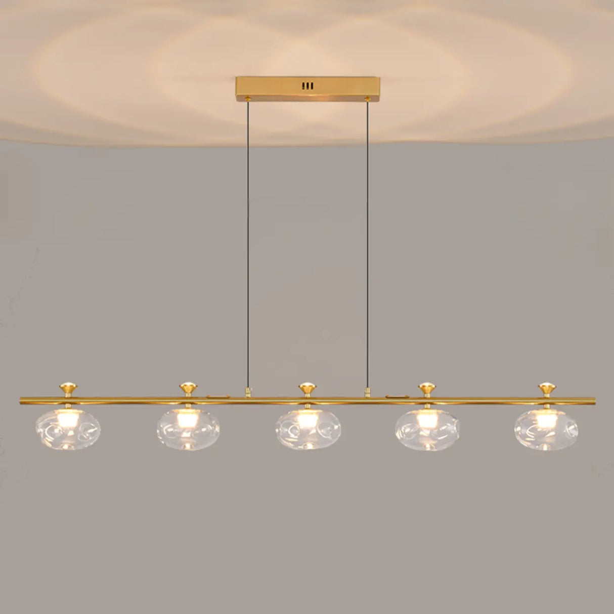 Modern Glass Pendant Light Fixture, 5-Light Dining Chandelier Image - 3