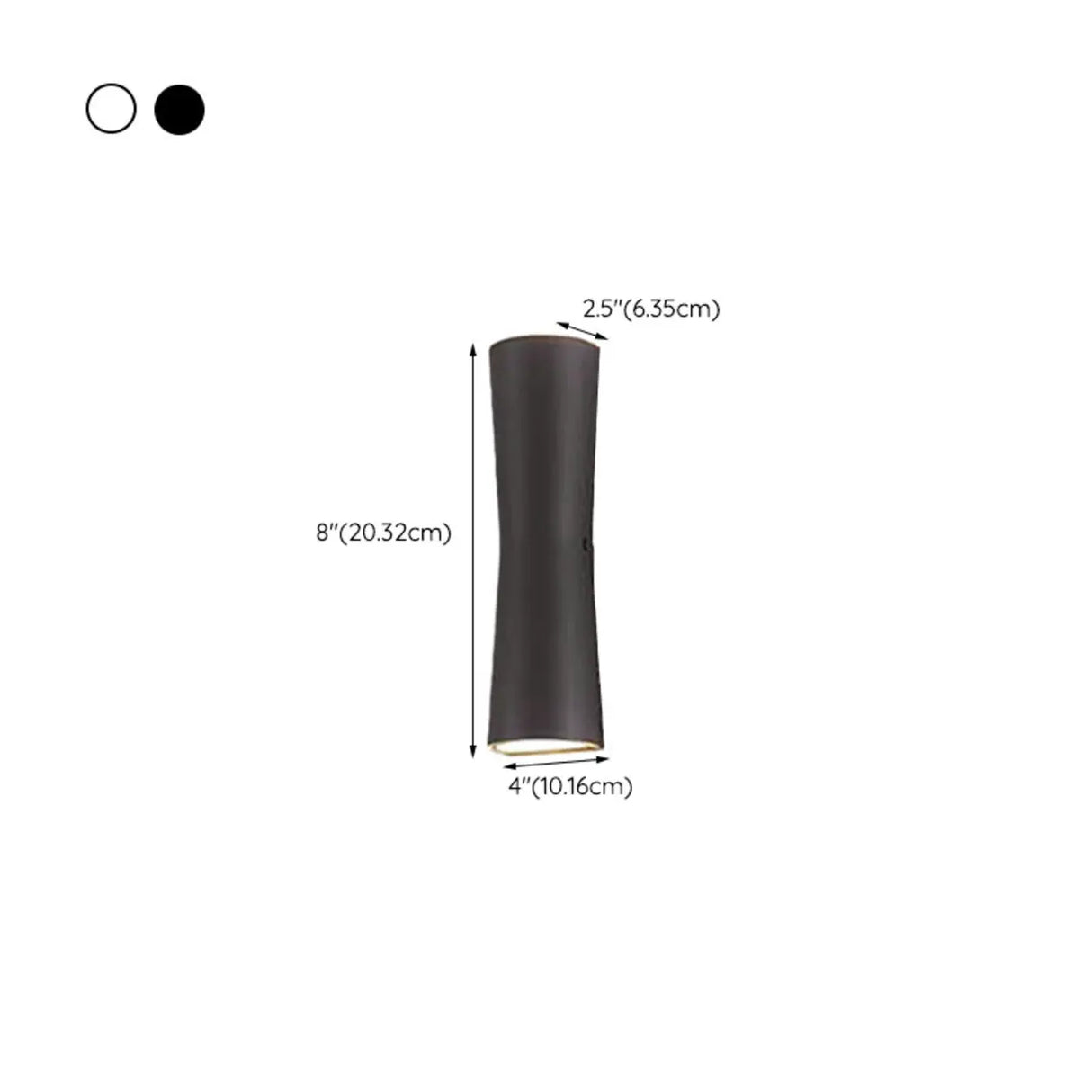 Modern Glass Rectangle Black Exterior Up Down Wall Lamp