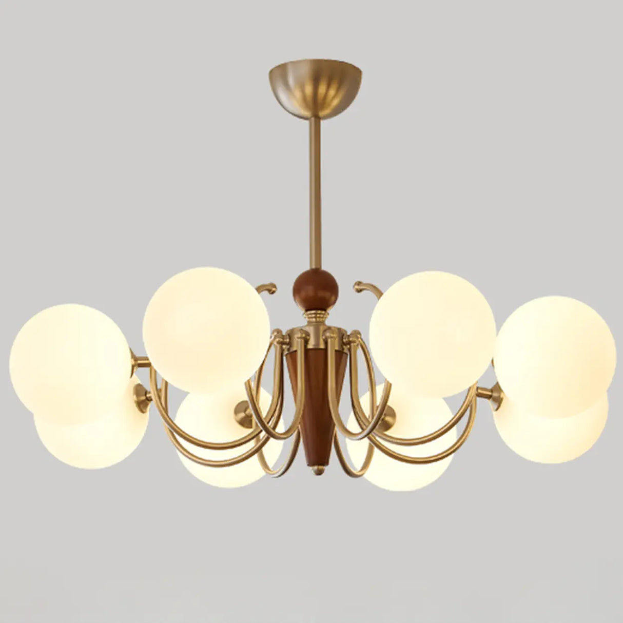 Modern Globe Chandelier, 10-Light Gold Ceiling Fixture Image - 5
