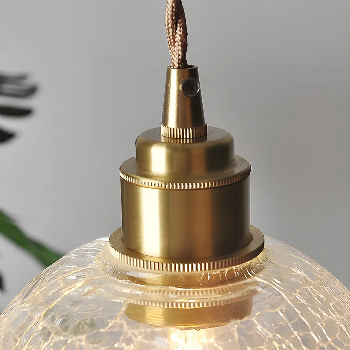 Modern Globe Crackle Clear Glass Pendant Light Image - 11