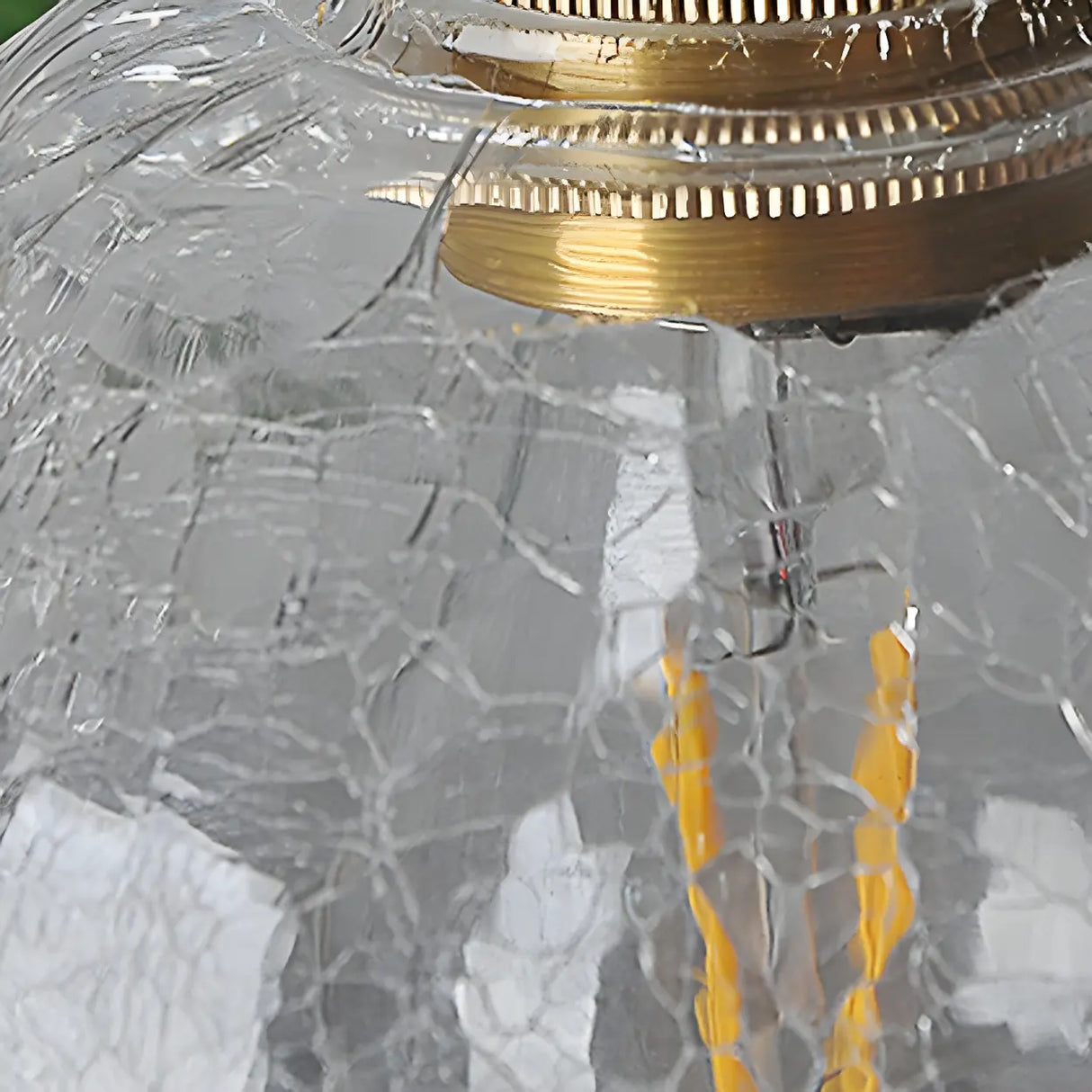 Modern Globe Crackle Clear Glass Pendant Light Image - 12