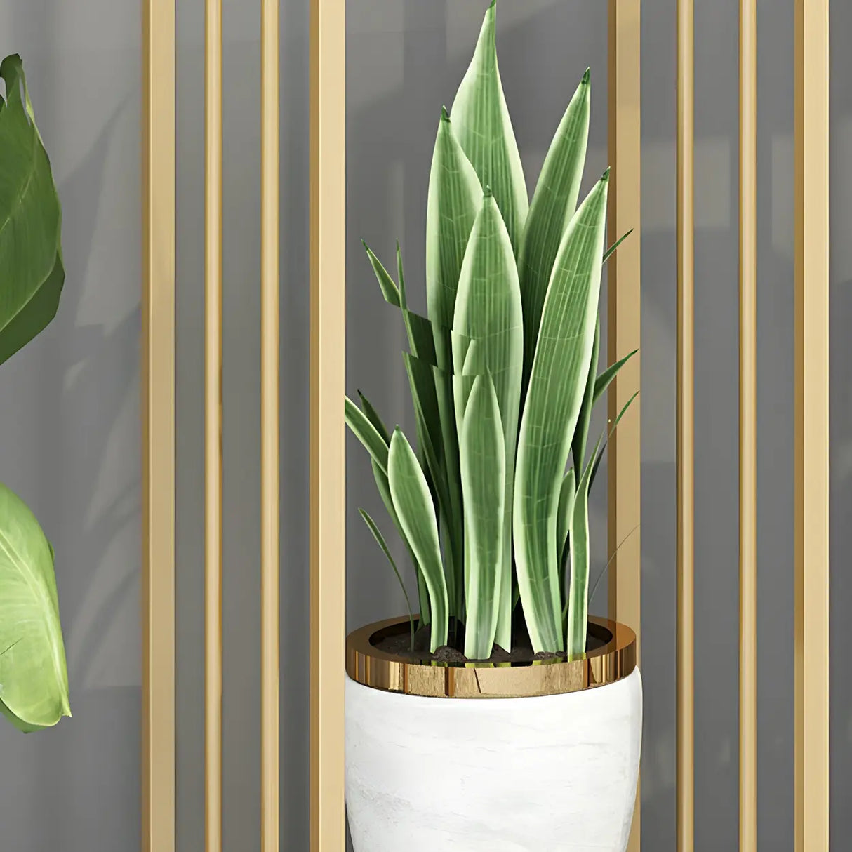 Modern Gold 2-Tier Display Square Metal Plant Stand Image - 7