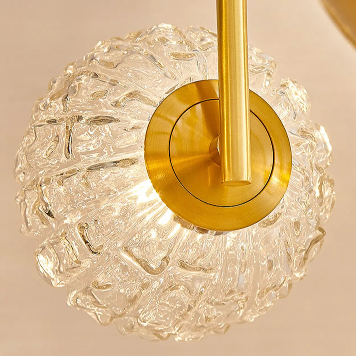 Modern Gold 6-Light Ceiling Lamp with Crystal Glass Globes Image - 7