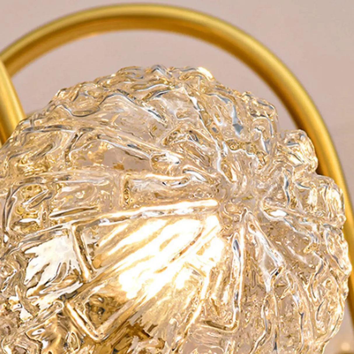 Modern Gold 6-Light Ceiling Lamp with Crystal Glass Globes Image - 8
