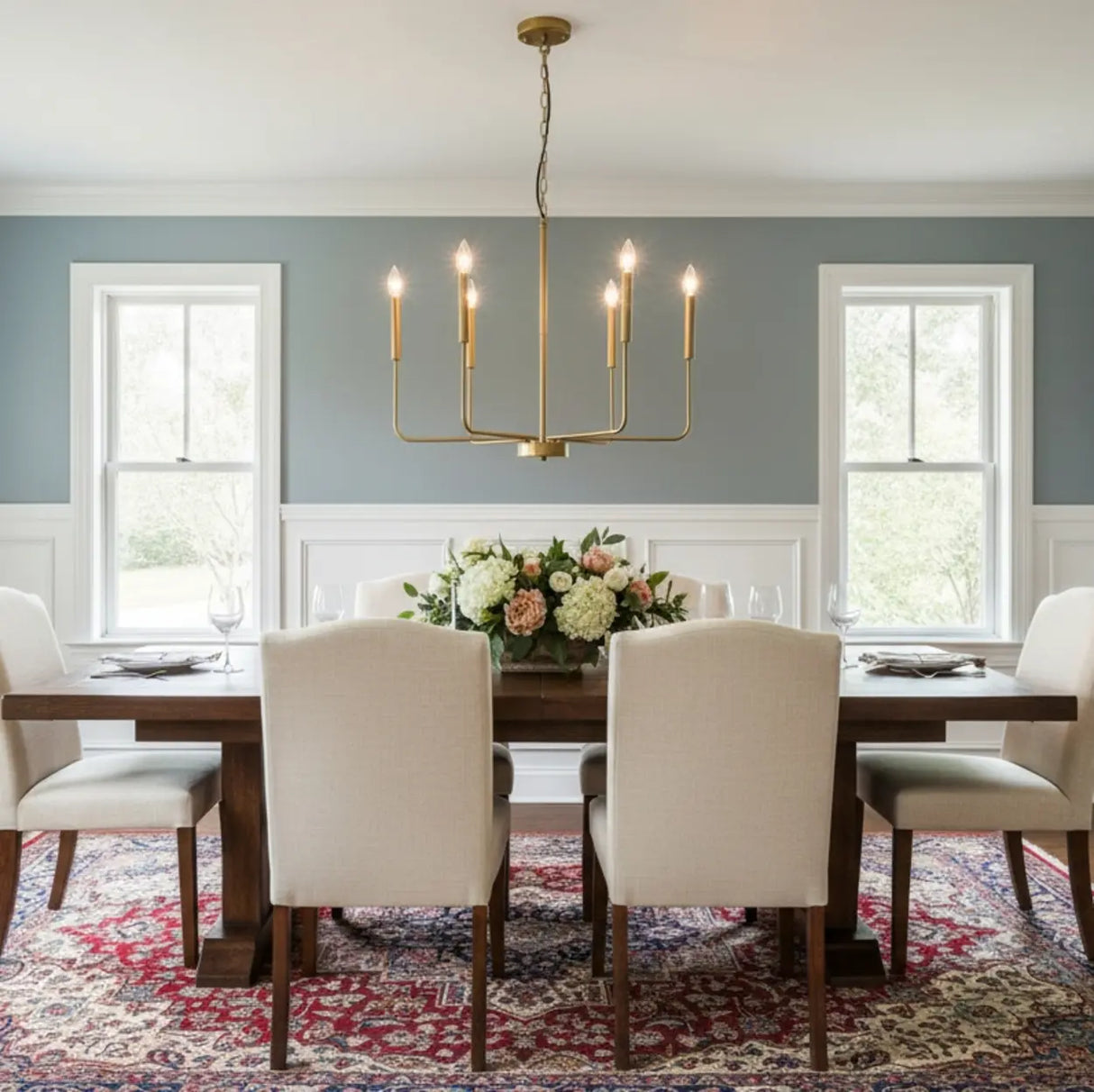 Modern Gold Adjustable Chain Branch Candle Chandelier