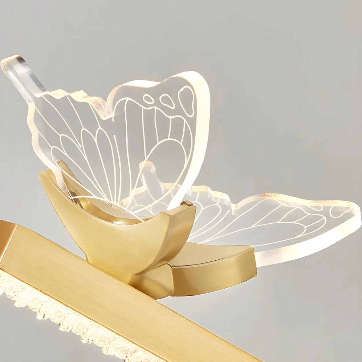 Modern Gold Bathroom Vanity Light with Butterfly Design Image - 12