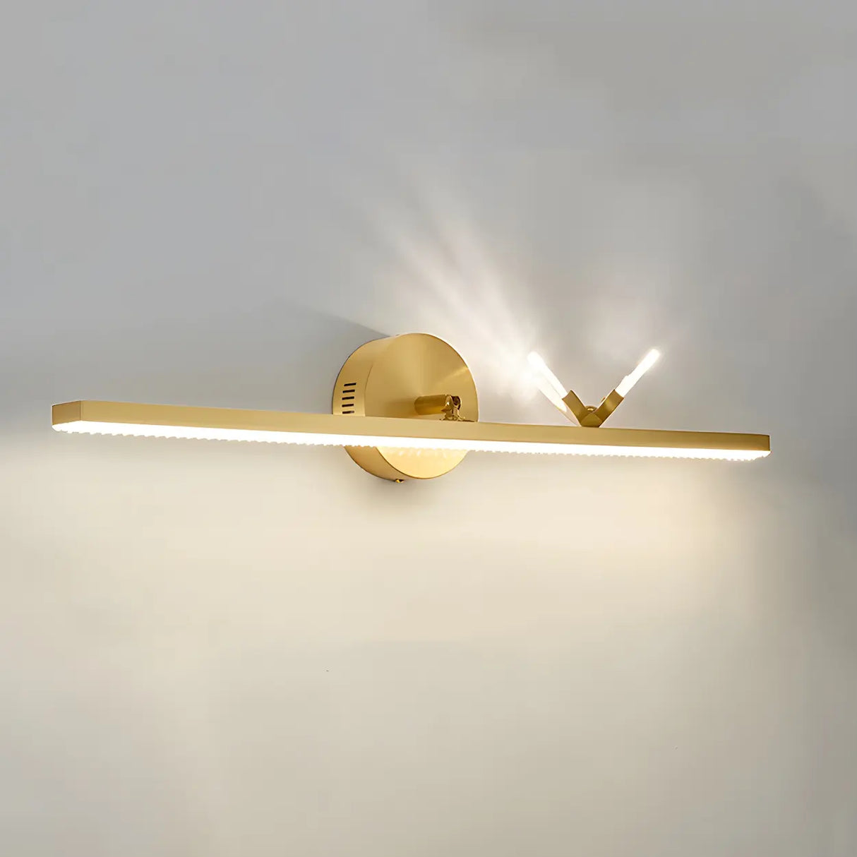 Modern Gold Bathroom Vanity Light with Butterfly Design Image - 3