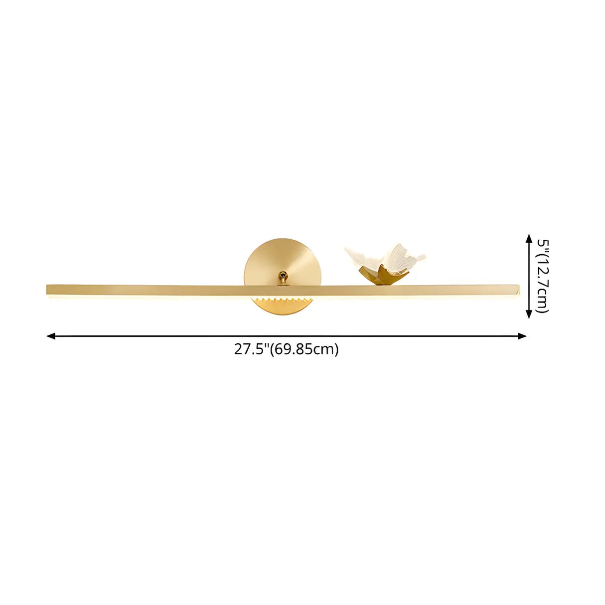 Modern Gold Bathroom Vanity Light with Butterfly Design Image - 8