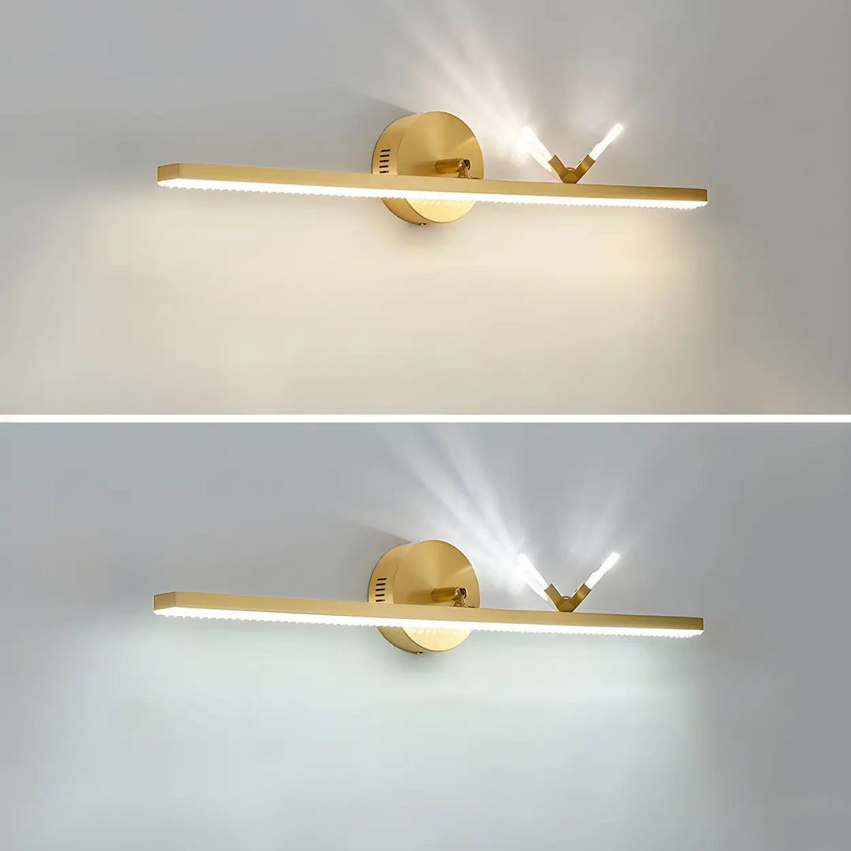 Modern Gold Bathroom Vanity Light with Butterfly Design Image - 9