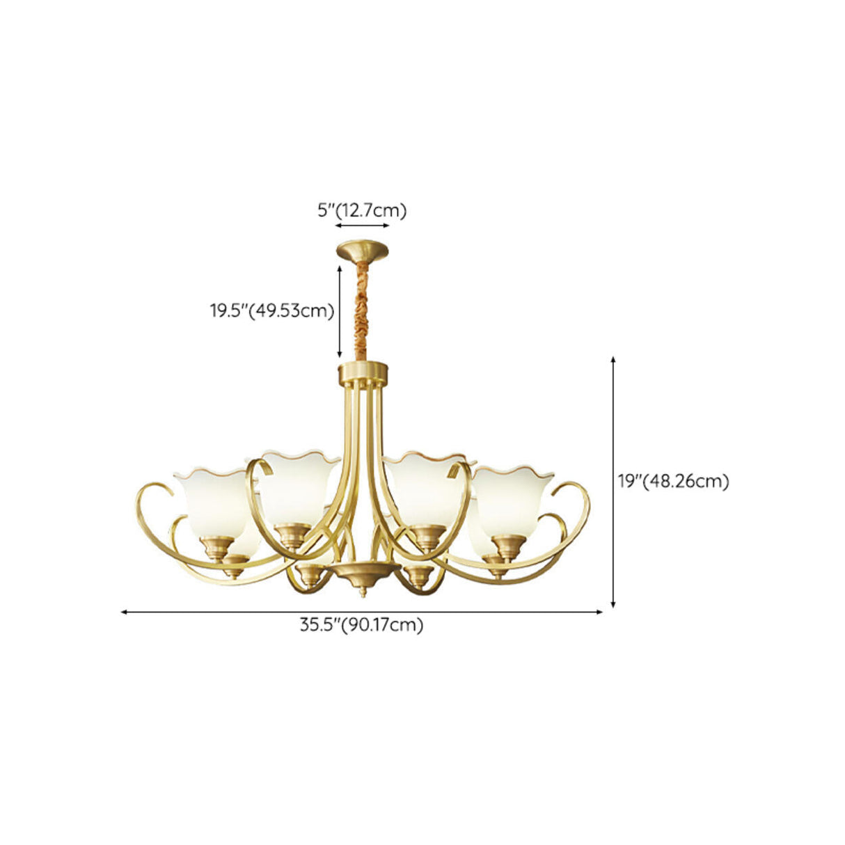 Modern Gold Bell Jar Frosted Glass Chandelier Image - 15