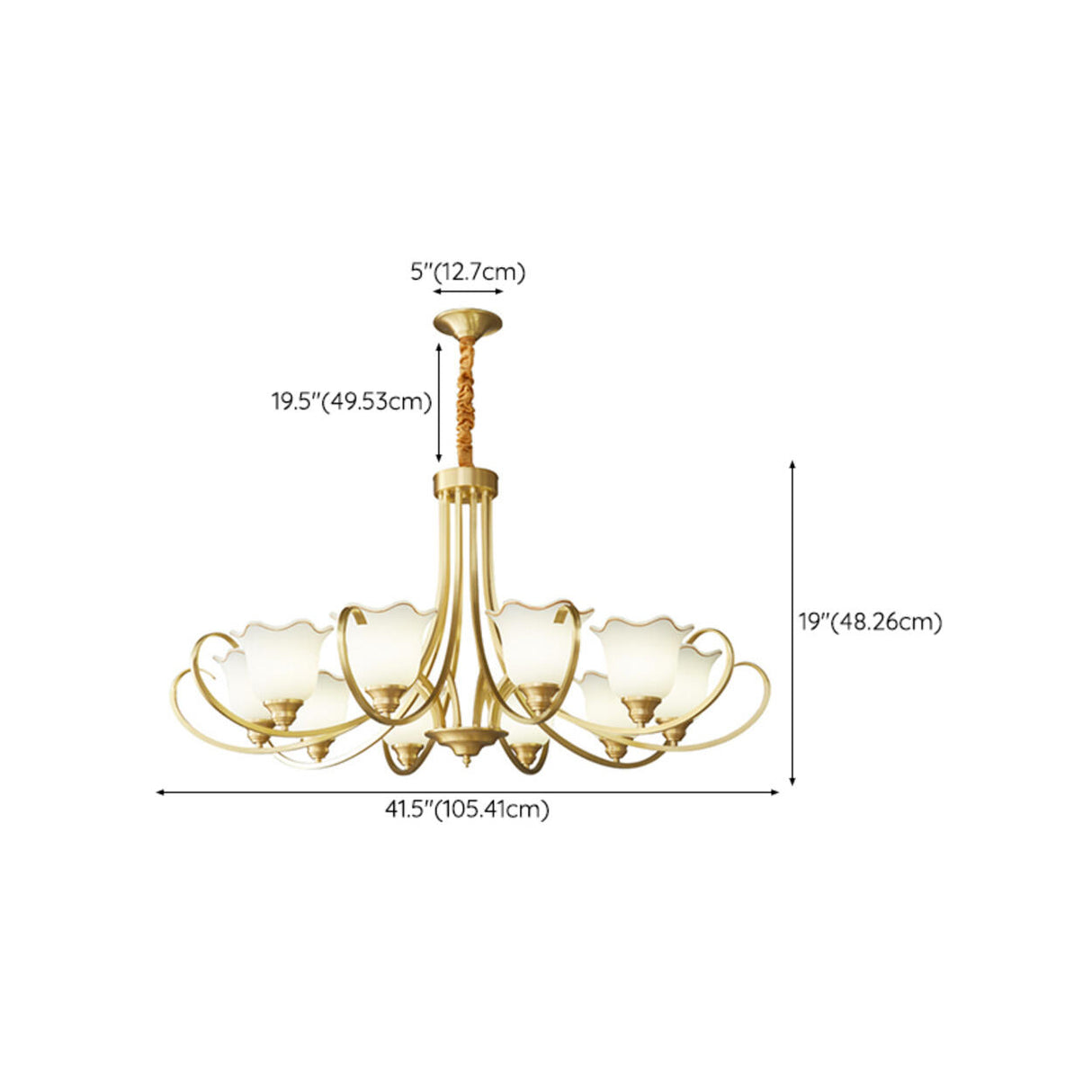 Modern Gold Bell Jar Frosted Glass Chandelier Image - 16