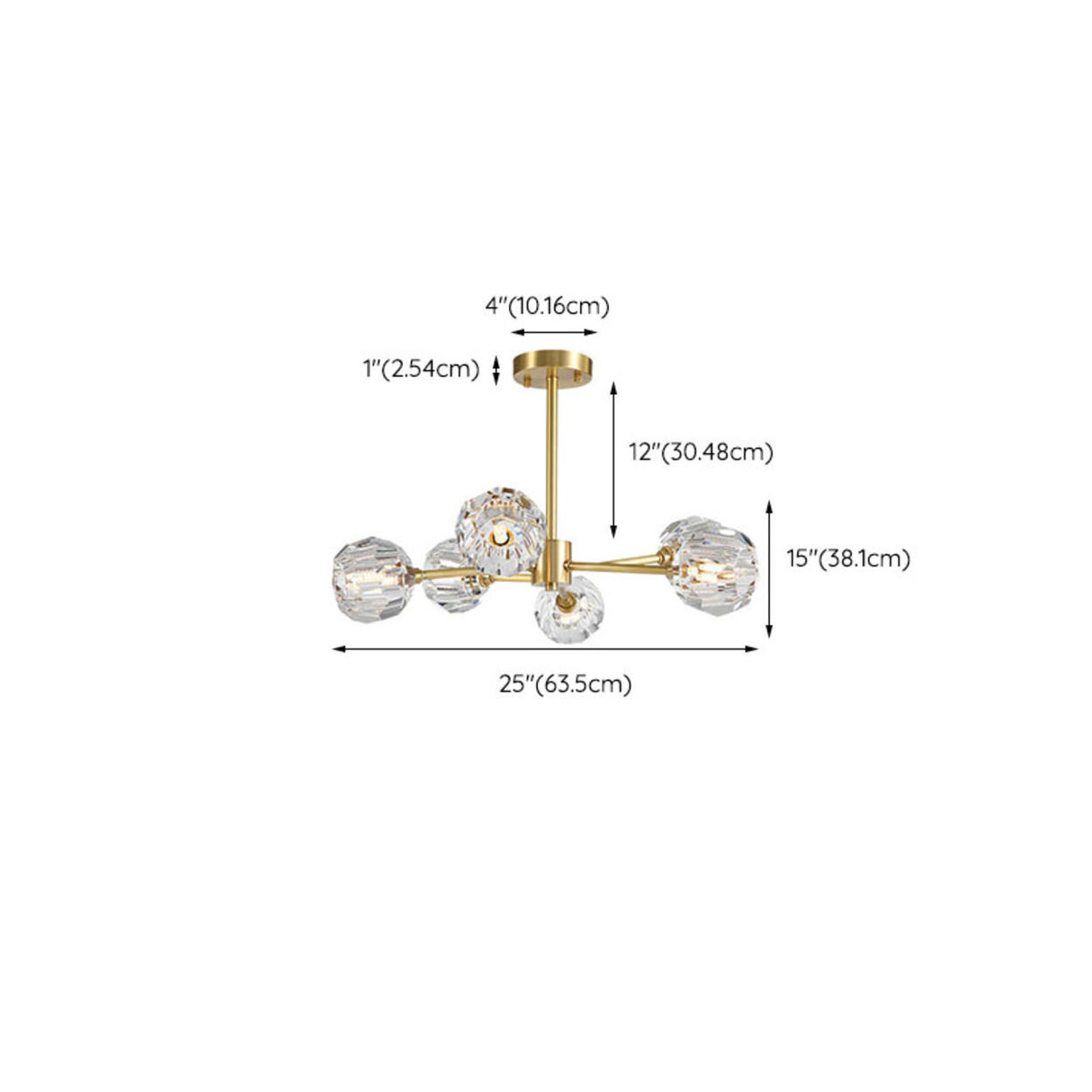 Modern Gold Clear Crystal Globe Chandelier Ceiling Light