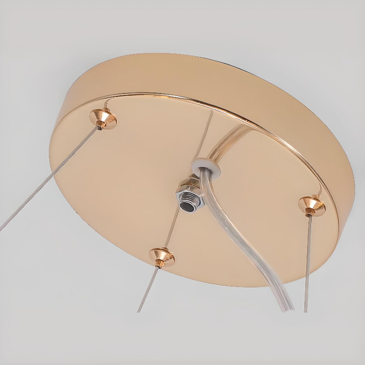 Modern Gold Crystal Halo Chandelier Adjustable Height Image - 8