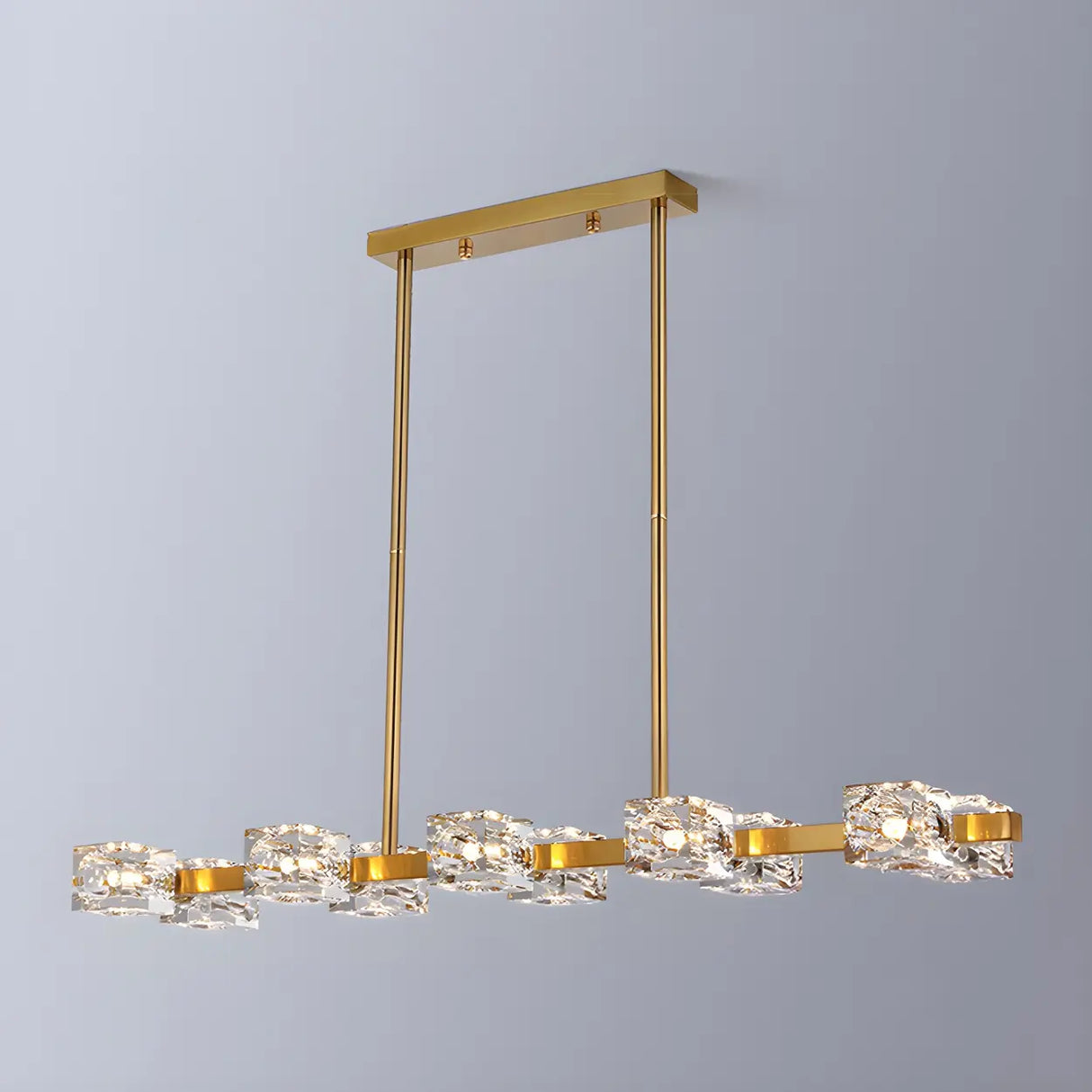 Modern Gold Crystal Linear Chandelier for Dining Room Image - 10