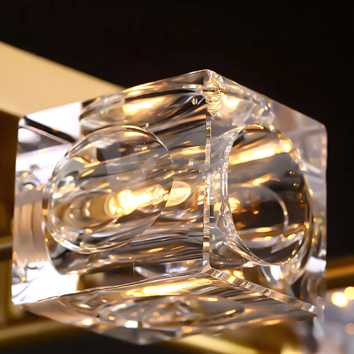 Modern Gold Crystal Linear Chandelier for Dining Room Image - 15