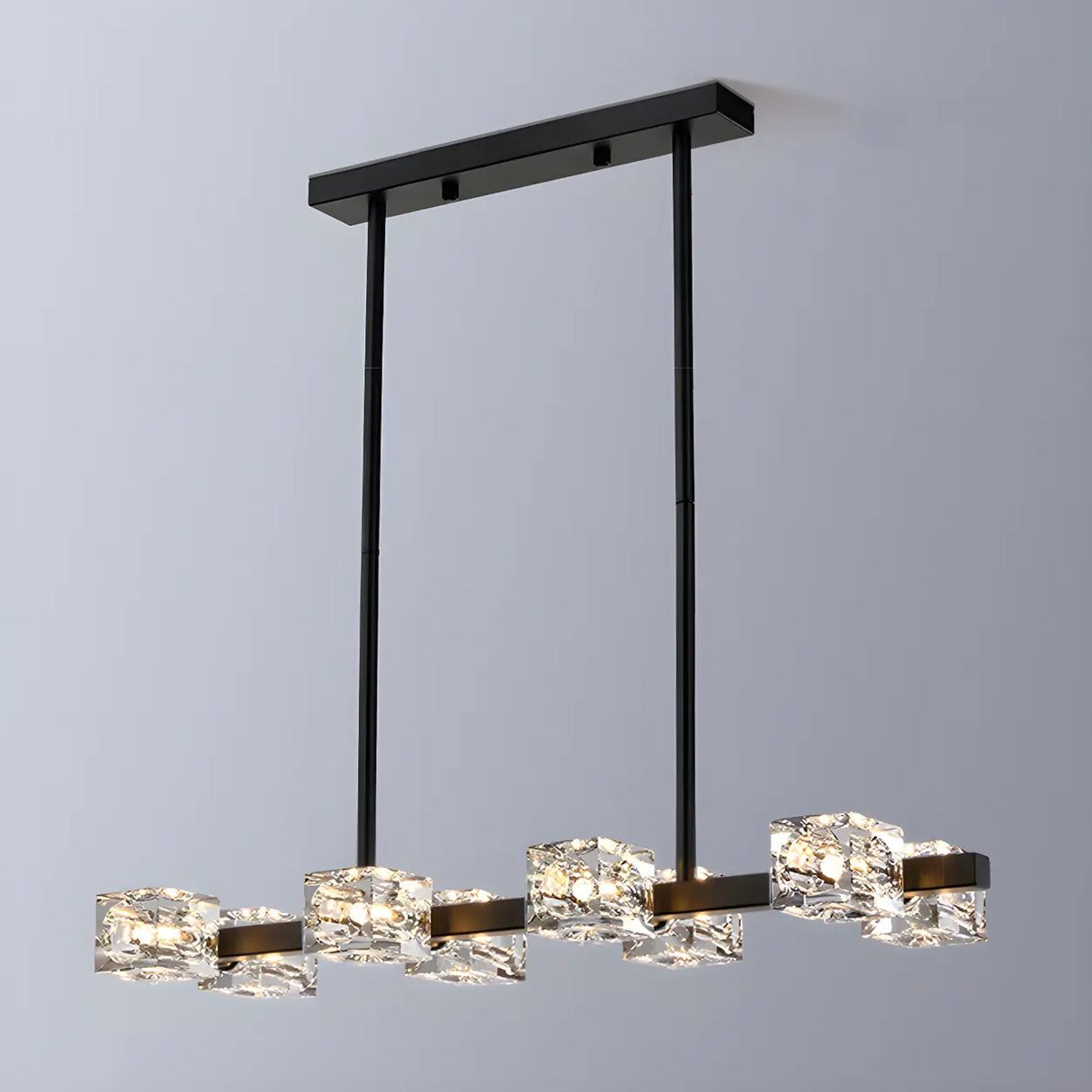 Modern Gold Crystal Linear Chandelier for Dining Room Image - 2