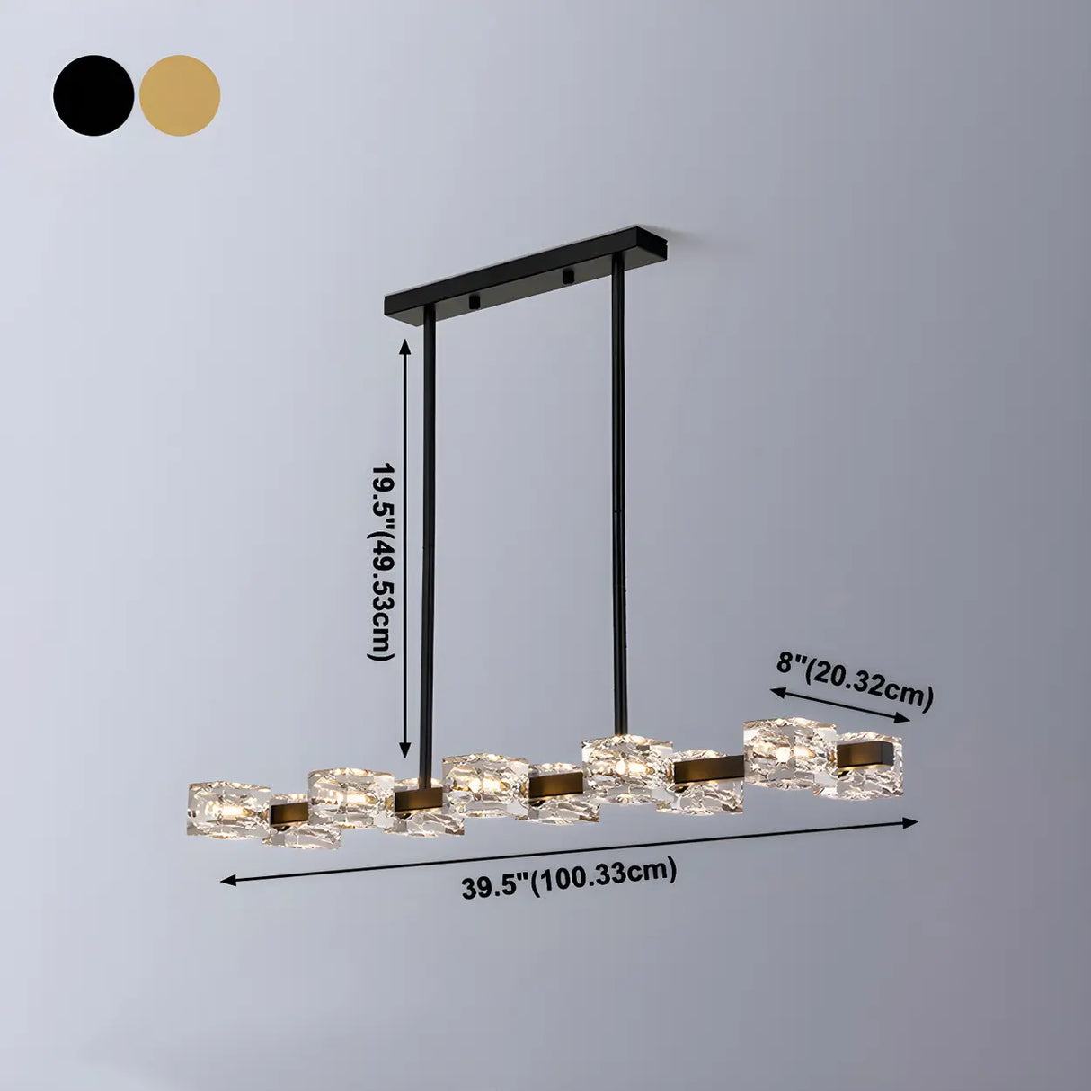 Modern Gold Crystal Linear Chandelier for Dining Room Image - 20