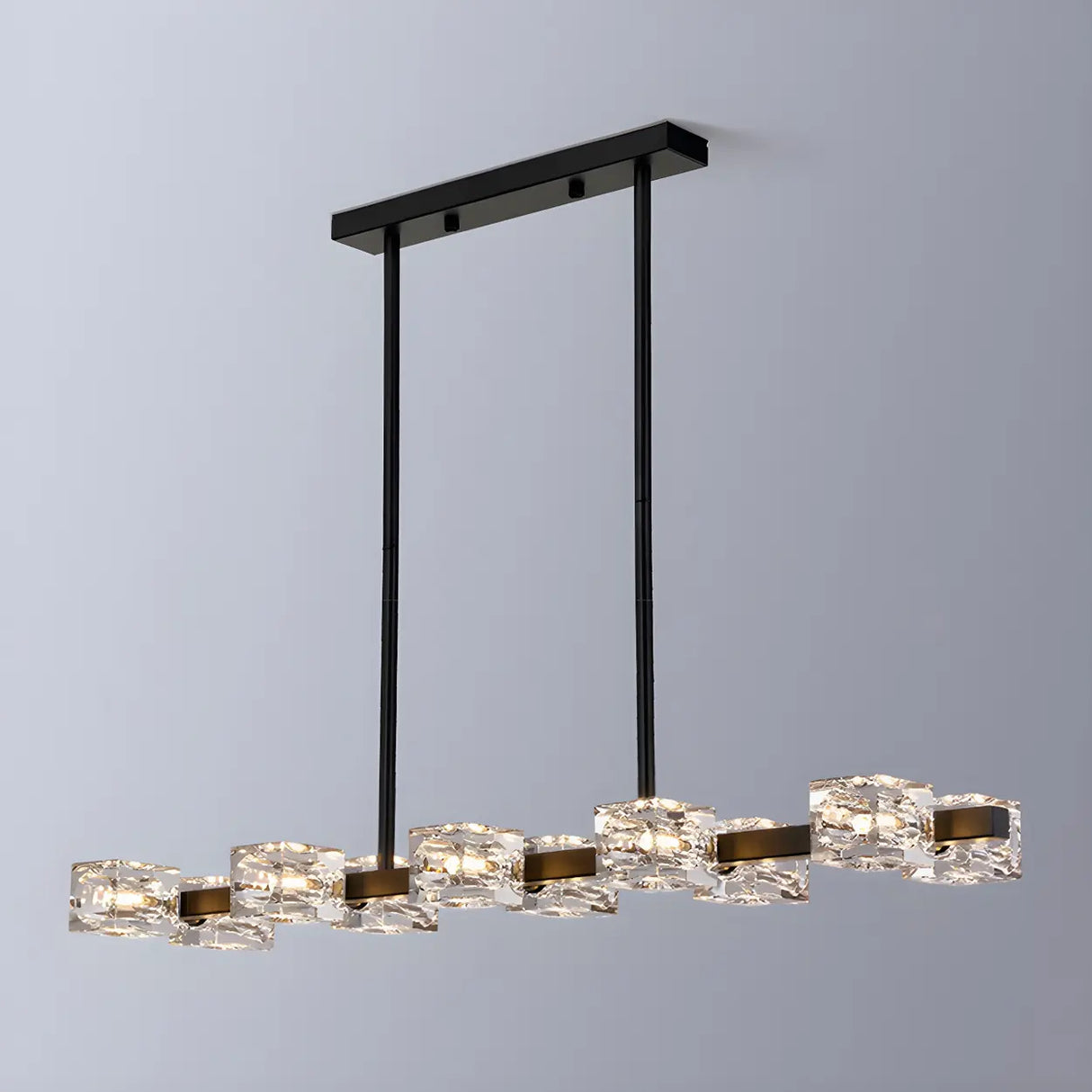 Modern Gold Crystal Linear Chandelier for Dining Room Image - 4