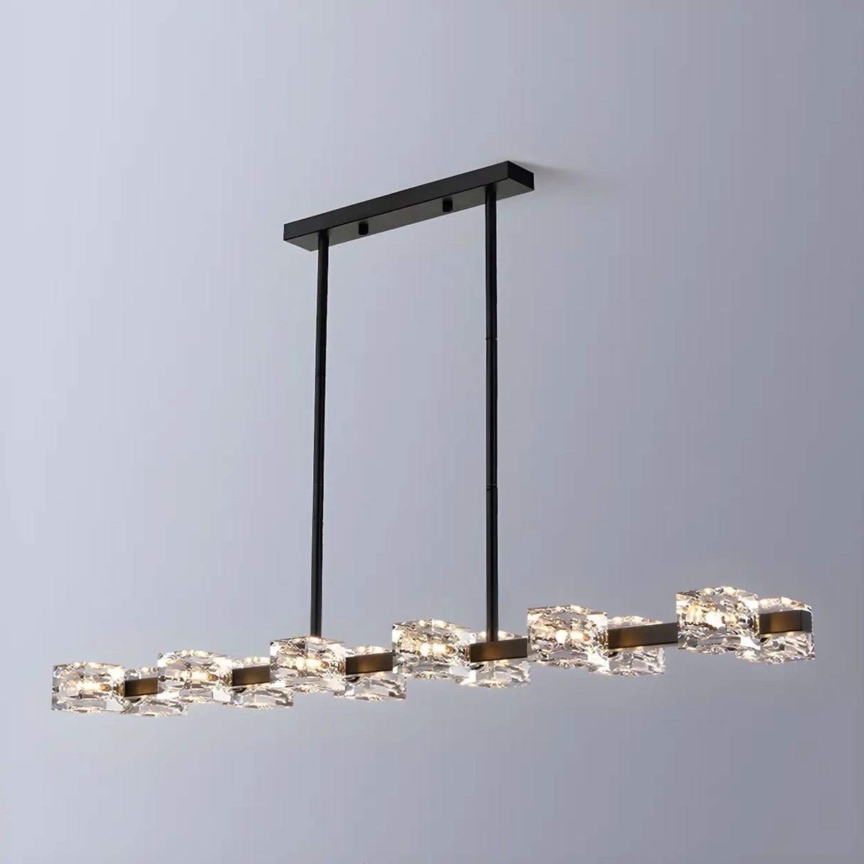 Modern Gold Crystal Linear Chandelier for Dining Room Image - 5