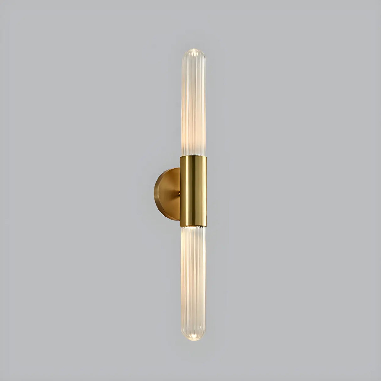 Modern Gold Cylindrical Up Down Glass Wall Sconce Image - 2