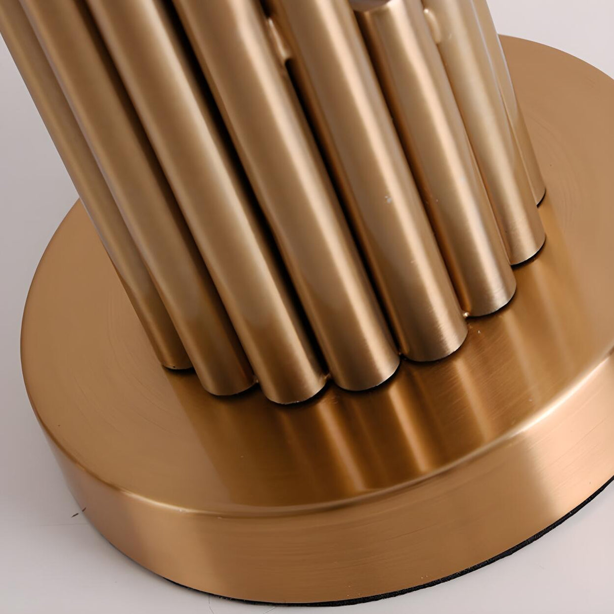 Modern Gold Drum Fabric Shade Metal Bedside Table Lamp Image - 6