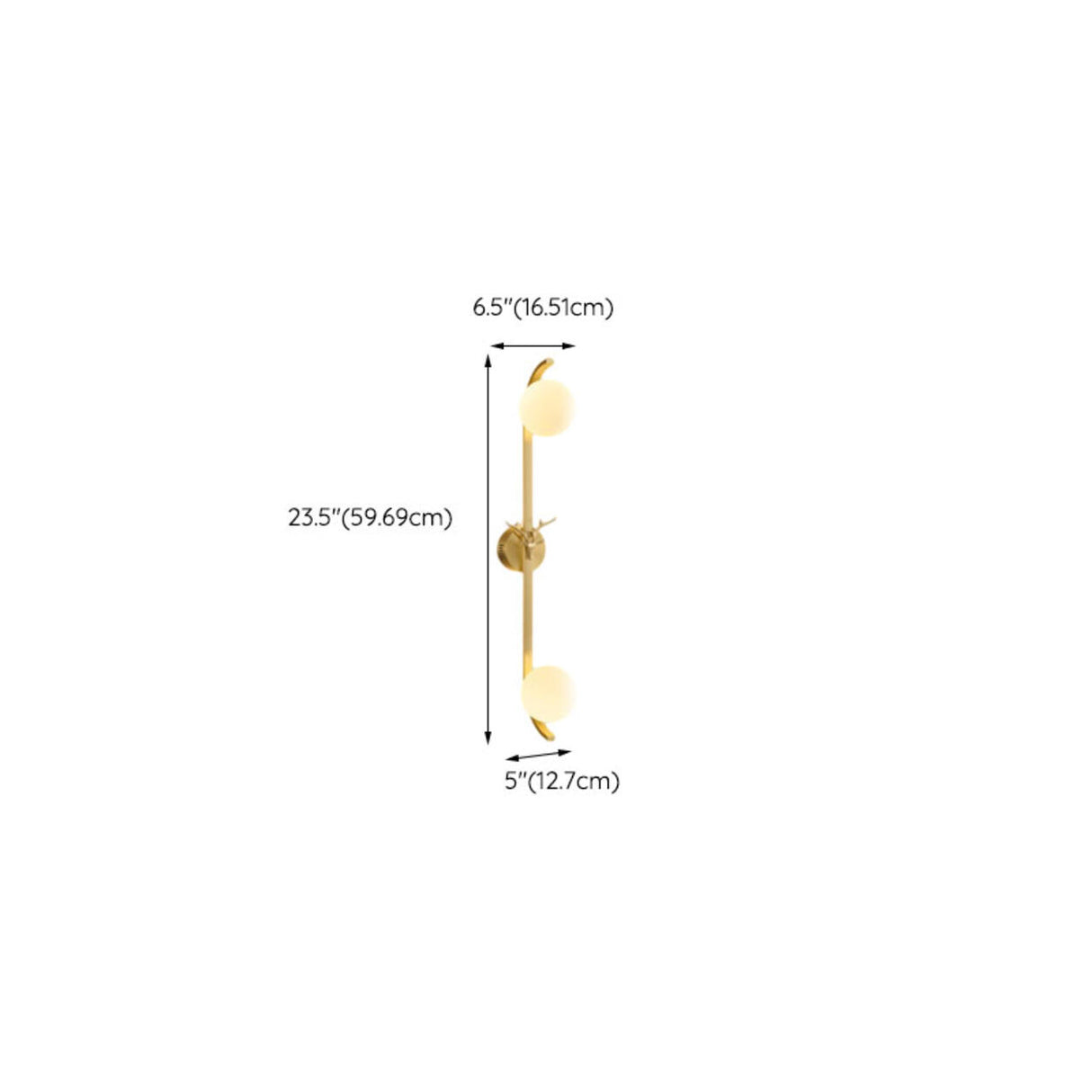 Modern Gold Dual Globe Lights Wall Sconce