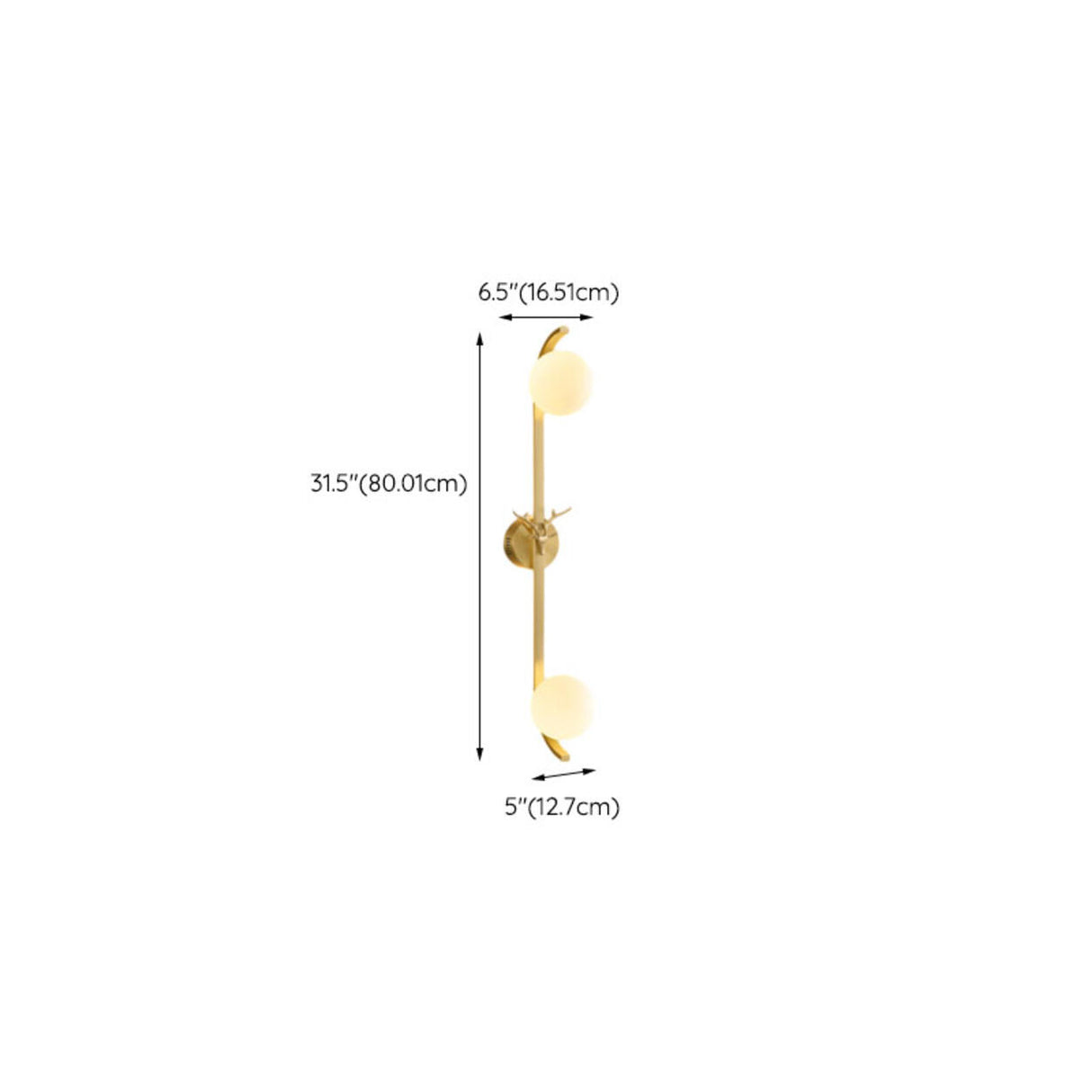 Modern Gold Dual Globe Lights Wall Sconce Image - 14