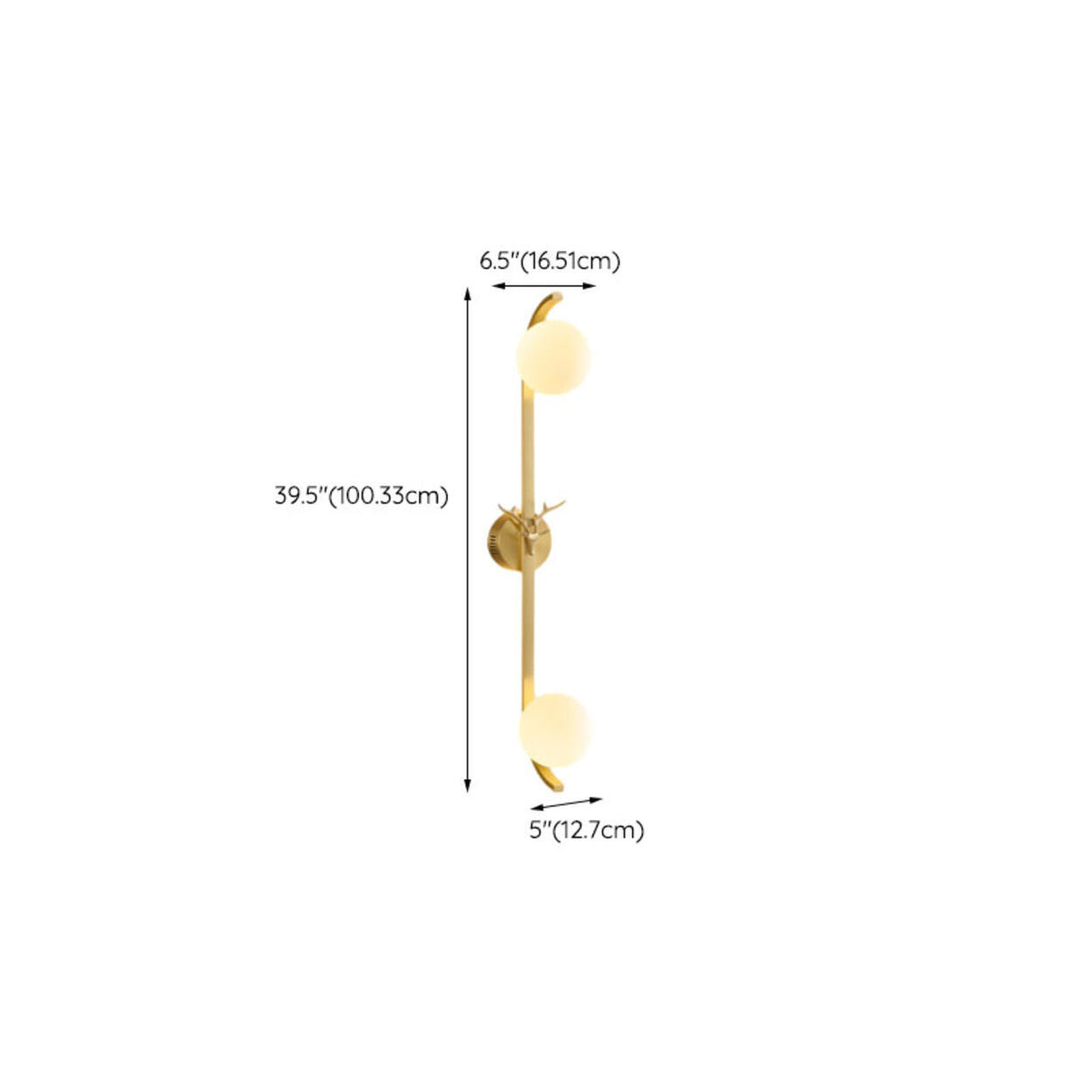 Modern Gold Dual Globe Lights Wall Sconce Image - 15