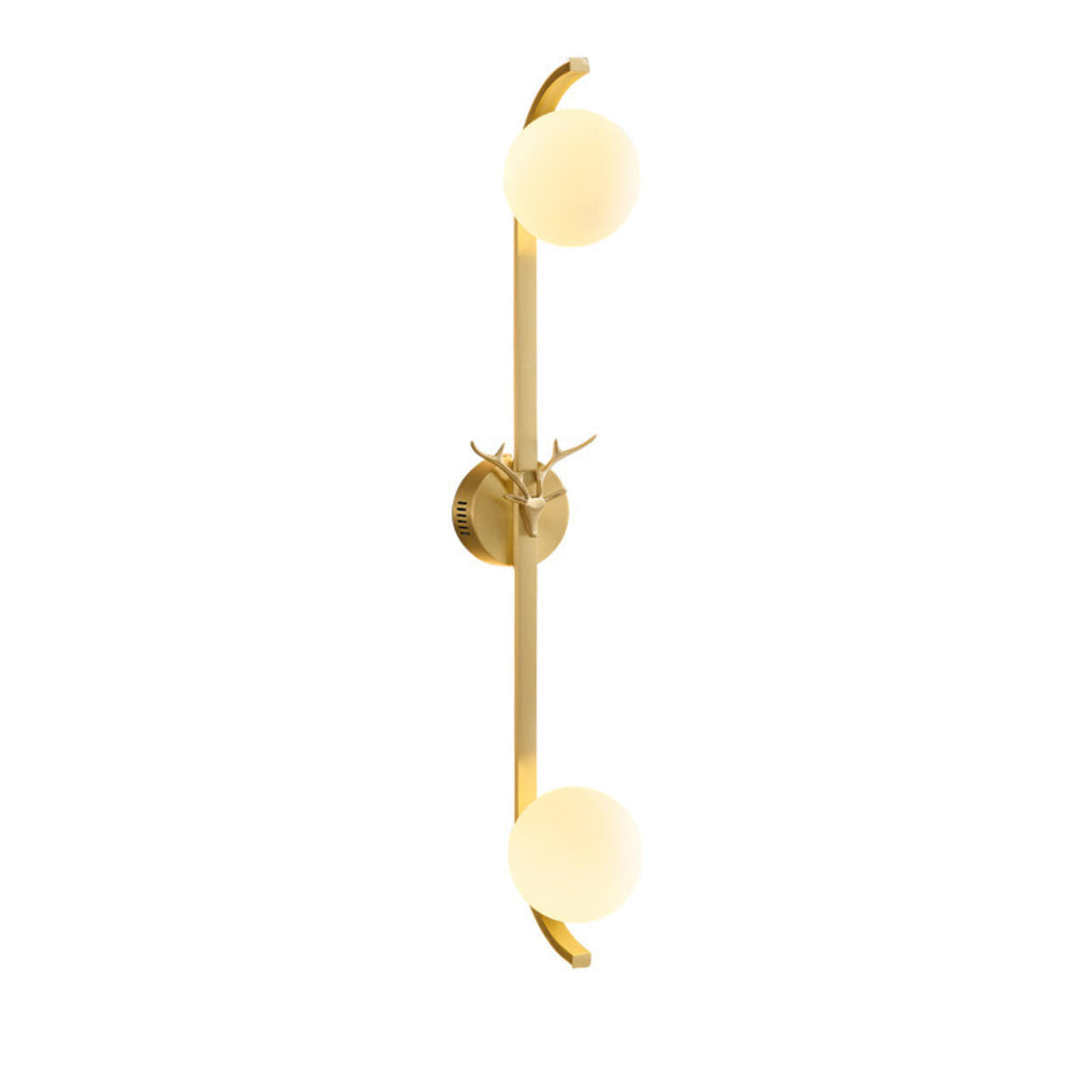 Modern Gold Dual Globe Lights Wall Sconce Image - 5