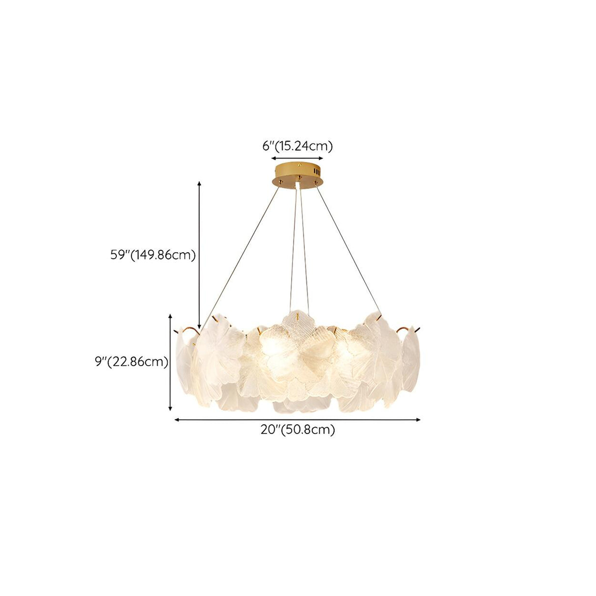 Modern Gold Floral Clear Glass Round Chandelier