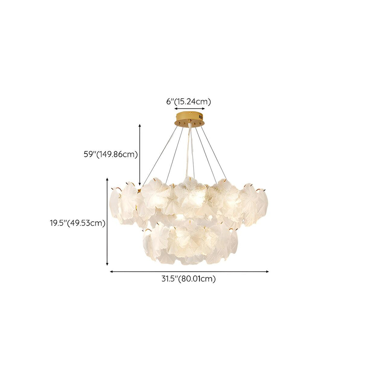 Modern Gold Floral Clear Glass Round Chandelier Image - 18