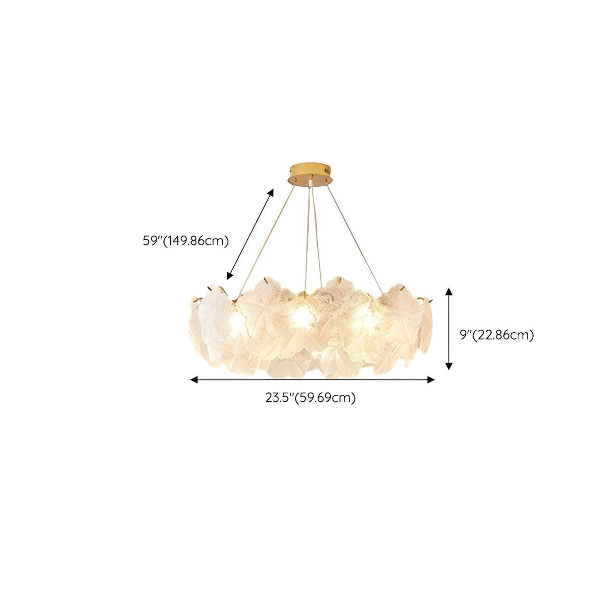 Modern Gold Flower Glass Petals Pendant Chandelier Image - 14