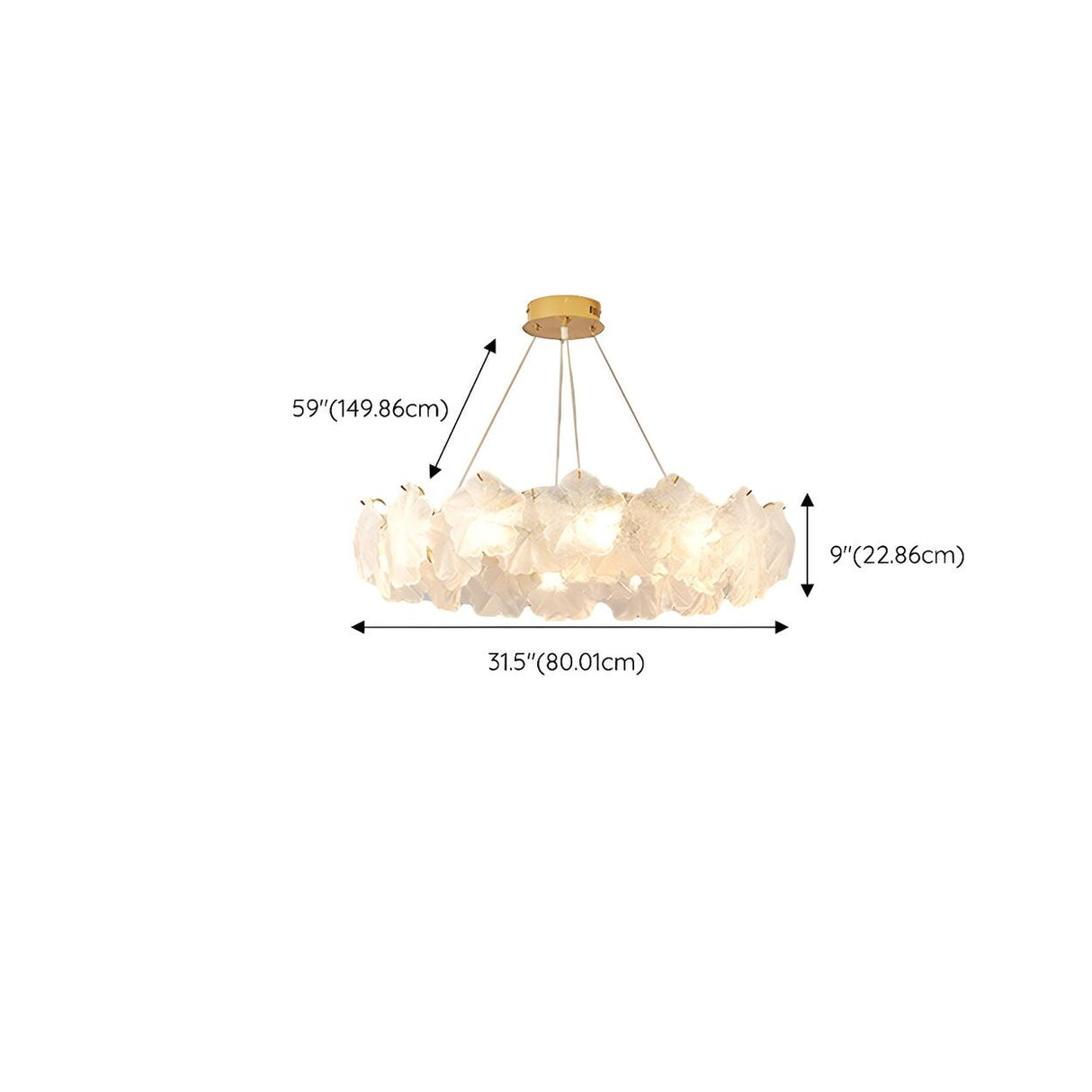 Modern Gold Flower Glass Petals Pendant Chandelier Image - 15